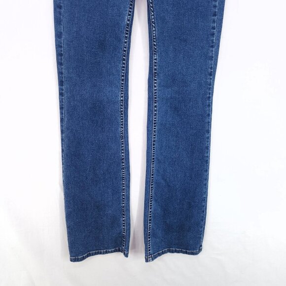 Free People Jeans Womens 25 Blue Denim Bootcut Button Fly Mid Wash - Picture 6 of 13